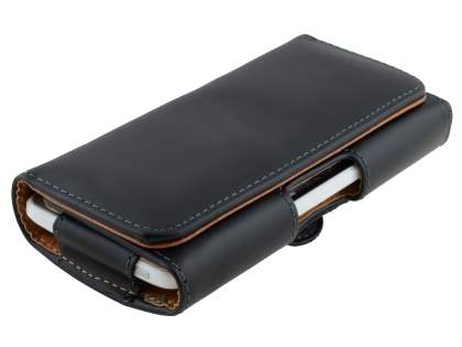 Smooth Synthetic Leather Belt Pouch for HTC One Mini M4 - Classic Black