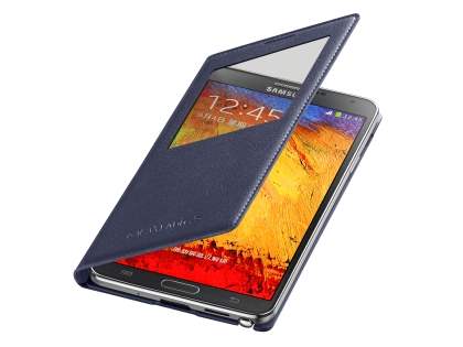 Premium S-View Cover Case for Samsung Galaxy Note 3 - Indigo Blue