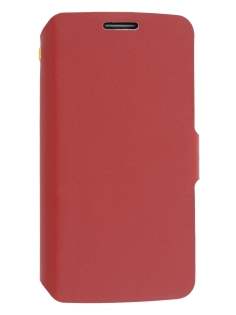 Slim Genuine Leather Portfolio Case for LG G2 - Red