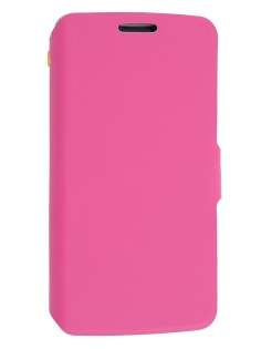 Slim Genuine Leather Portfolio Case for LG G2 - Pink