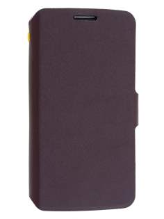 Slim Genuine Leather Portfolio Case for LG G2 - Dark Chocolate