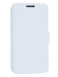 Slim Genuine Leather Portfolio Case for LG G2 - Pearl White
