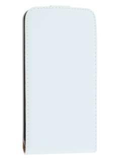Slim Genuine Leather Flip Case for LG G2 - Pearl White