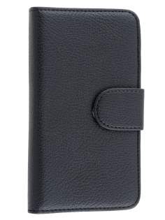 Synthetic Leather Wallet Case with Stand for BlackBerry Z30 - Classic Black Leather Wallet Case