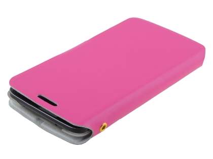 Slim Genuine Leather Portfolio Case for LG G2 - Pink