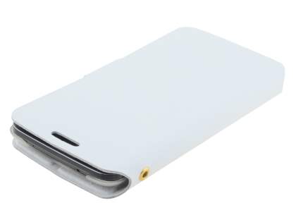 Slim Genuine Leather Portfolio Case for LG G2 - Pearl White