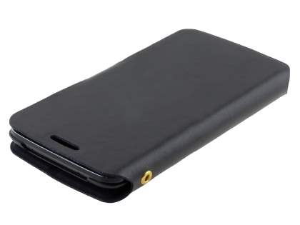 Slim Genuine Leather Portfolio Case for LG G2 - Classic Black