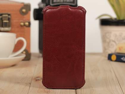 Synthetic Leather Flip Case for Samsung Galaxy S4 I9500 - Rosewood