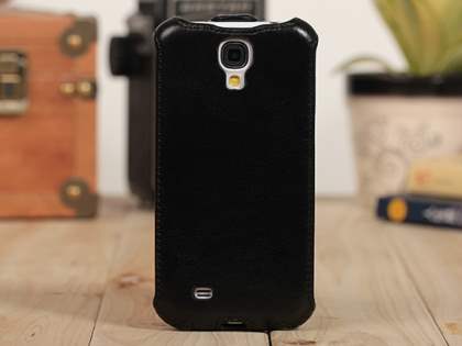 Synthetic Leather Flip Case for Samsung Galaxy S4 I9500 - Classic Black Leather Flip Case