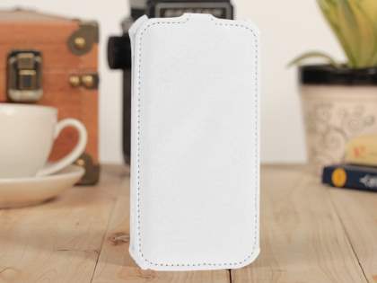 Synthetic Leather Flip Case for Samsung Galaxy S4 I9500 - Pearl White