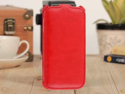 Synthetic Leather Flip Case for Samsung Galaxy S4 I9500 - Red