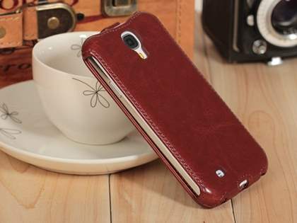 Synthetic Leather Flip Case for Samsung Galaxy S4 I9500 - Rosewood