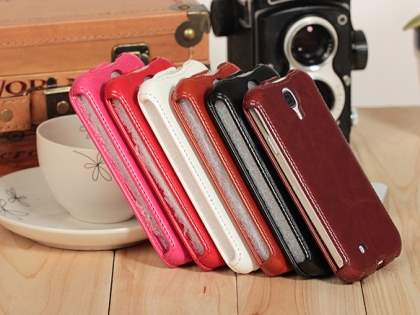Synthetic Leather Flip Case for Samsung Galaxy S4 I9500 - Rosewood