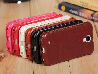 Synthetic Leather Flip Case for Samsung Galaxy S4 I9500 - Pink