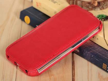 Synthetic Leather Flip Case for Samsung Galaxy S4 I9500 - Red