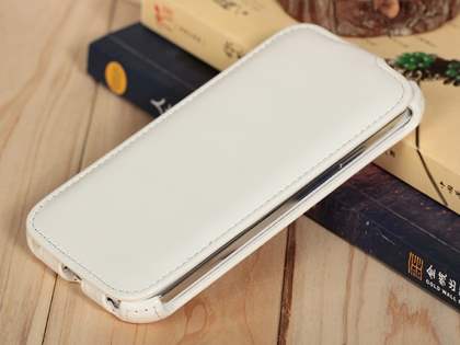 Synthetic Leather Flip Case for Samsung Galaxy S4 I9500 - Pearl White