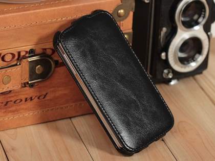Synthetic Leather Flip Case for Samsung Galaxy S4 I9500 - Classic Black
