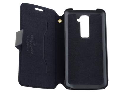 Slim Genuine Leather Portfolio Case for LG G2 - Classic Black