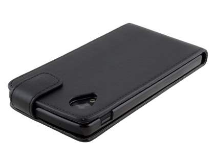 Synthetic Leather Flip Case for LG Google Nexus 5 - Classic Black