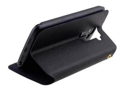 Slim Genuine Leather Portfolio Case for LG G2 - Classic Black