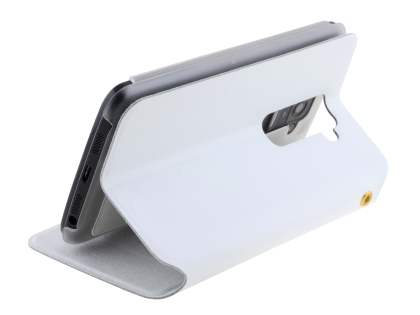 Slim Genuine Leather Portfolio Case for LG G2 - Pearl White