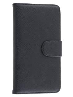 Synthetic Leather Wallet Case with Stand for HTC One Max - Classic Black