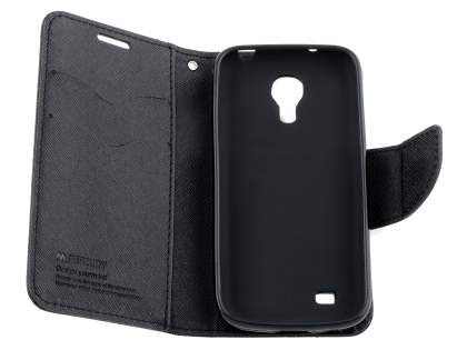 Mercury Goospery Colour Fancy Diary Case with Stand for Samsung Galaxy S4 Mini - Classic Black
