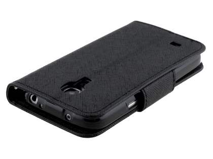 Mercury Goospery Colour Fancy Diary Case with Stand for Samsung Galaxy S4 Mini - Classic Black