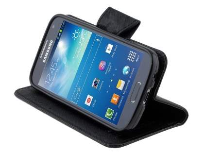 Mercury Goospery Colour Fancy Diary Case with Stand for Samsung Galaxy S4 Mini - Classic Black