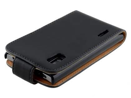Synthetic Leather Flip Case for LG Optimus L5 E610 - Black