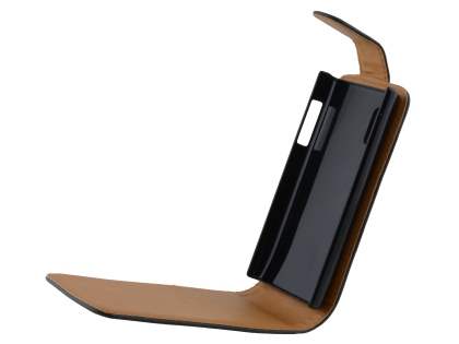 Synthetic Leather Flip Case for LG Optimus L5 E610 - Black