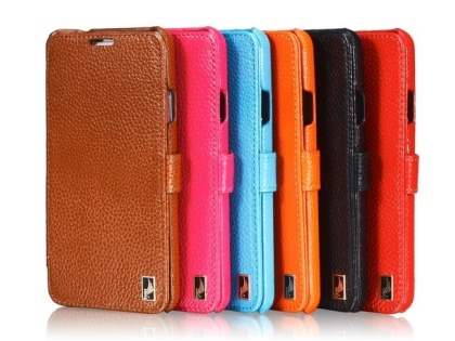 k-cool Slim Genuine Leather Wallet Case for Samsung Galaxy Note 3 - Blue
