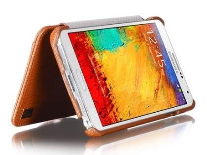 k-cool Slim Genuine Leather Wallet Case for Samsung Galaxy Note 3 - Blue