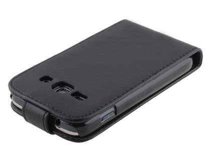 Synthetic Leather Flip Case for Samsung Galaxy Ace 3 - Classic Black