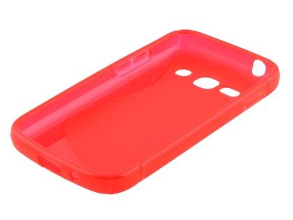 Wave Case for Samsung Galaxy Ace 3 - Frosted Red/Red