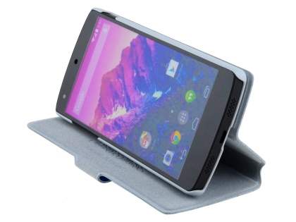 Slim Genuine Leather Portfolio Case for LG Google Nexus 5 - Pearl White