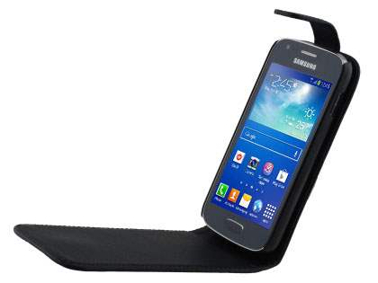 Synthetic Leather Flip Case for Samsung Galaxy Ace 3 - Classic Black