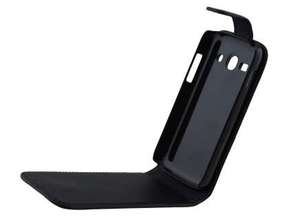 Synthetic Leather Flip Case for Samsung Galaxy Ace 3 - Classic Black