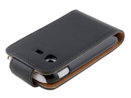 Samsung Galaxy Pocket S5300 Synthetic Leather Flip Case - Black