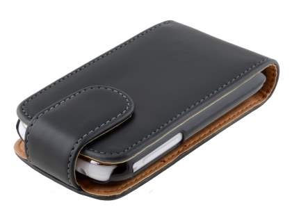Samsung Galaxy Pocket S5300 Synthetic Leather Flip Case - Black