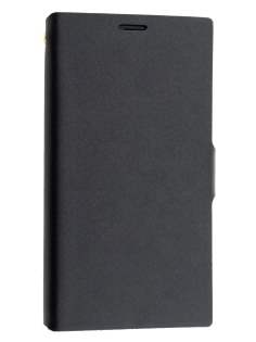 Slim Genuine Leather Portfolio Case for Nokia Lumia 1520 - Classic Black