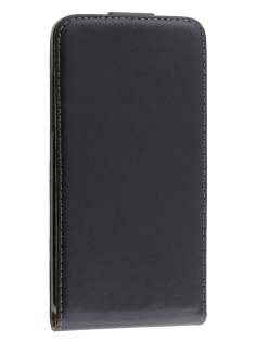 Slim Genuine Leather Flip Case for LG Google Nexus 5 - Classic Black