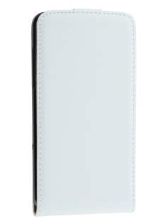 Slim Genuine Leather Flip Case for LG Google Nexus 5 - Pearl White