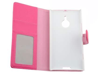 Synthetic Leather Wallet Case with Stand for Nokia Lumia 1520 - Pink