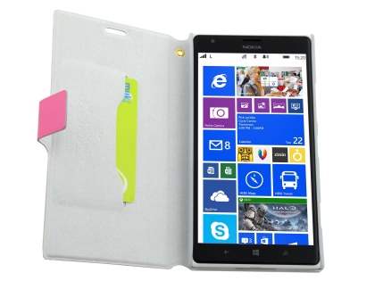 Slim Genuine Leather Portfolio Case for Nokia Lumia 1520 - Pink