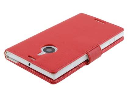 Synthetic Leather Wallet Case with Stand for Nokia Lumia 1520 - Red