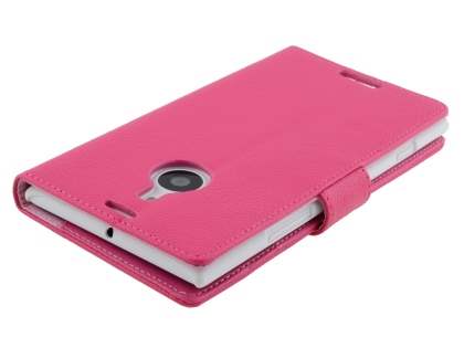 Synthetic Leather Wallet Case with Stand for Nokia Lumia 1520 - Pink