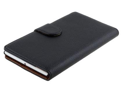 Synthetic Leather Wallet Case with Stand for Nokia Lumia 1520 - Classic Black