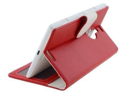 Synthetic Leather Wallet Case with Stand for Nokia Lumia 1520 - Red