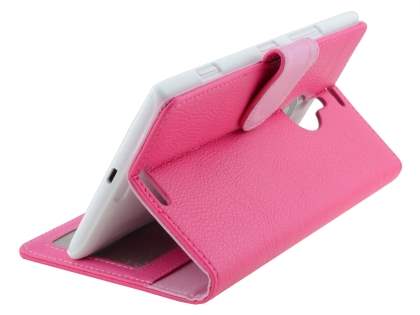 Synthetic Leather Wallet Case with Stand for Nokia Lumia 1520 - Pink